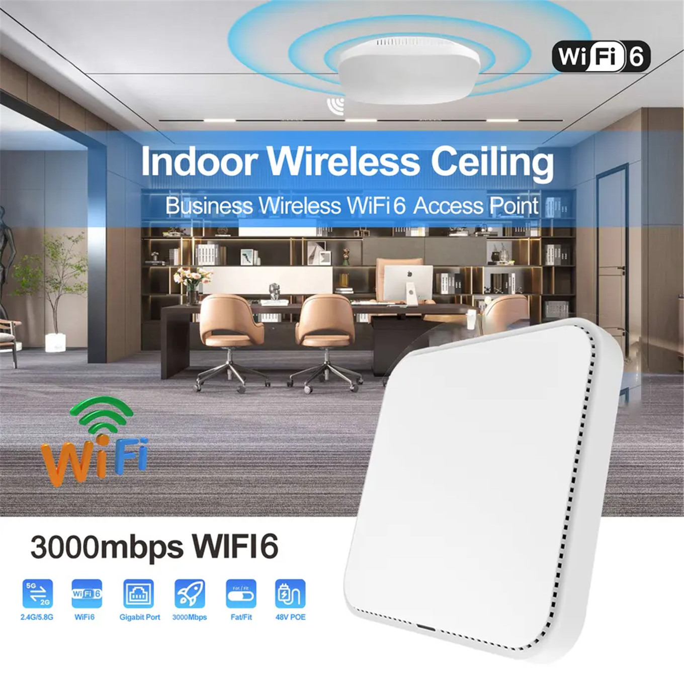 Enterprise Wi-Fi 3000Mbps dual-band wireless ceiling Access Point Wi-Fi 6-01 (5)